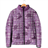 Purple Palaka Hawaii Cowboy Padded Jacket Puakenikeni Lei Paniolo Papale Seamless Vibes LT14 - Polynesian Pride