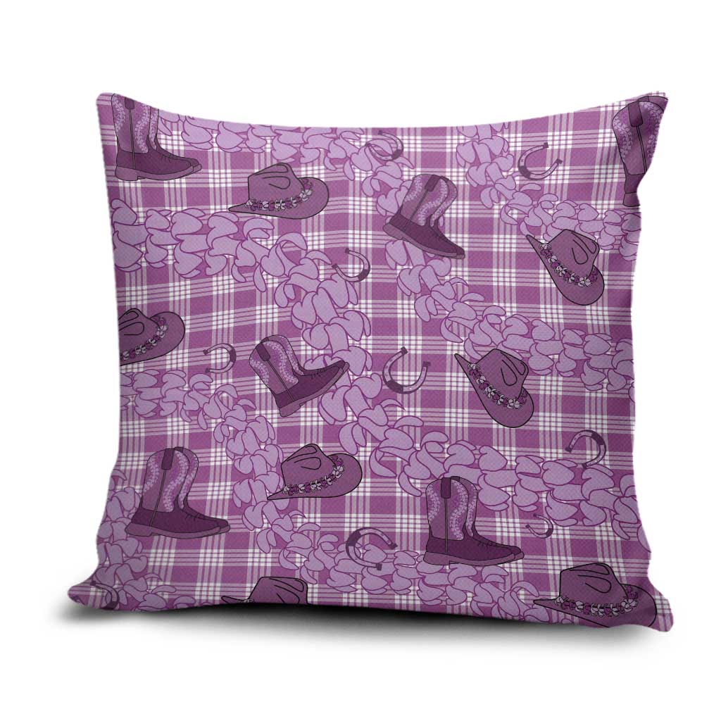 Purple Palaka Hawaii Cowboy Pillow Cover Puakenikeni Lei Paniolo Papale Seamless Vibes LT14 Purple - Polynesian Pride