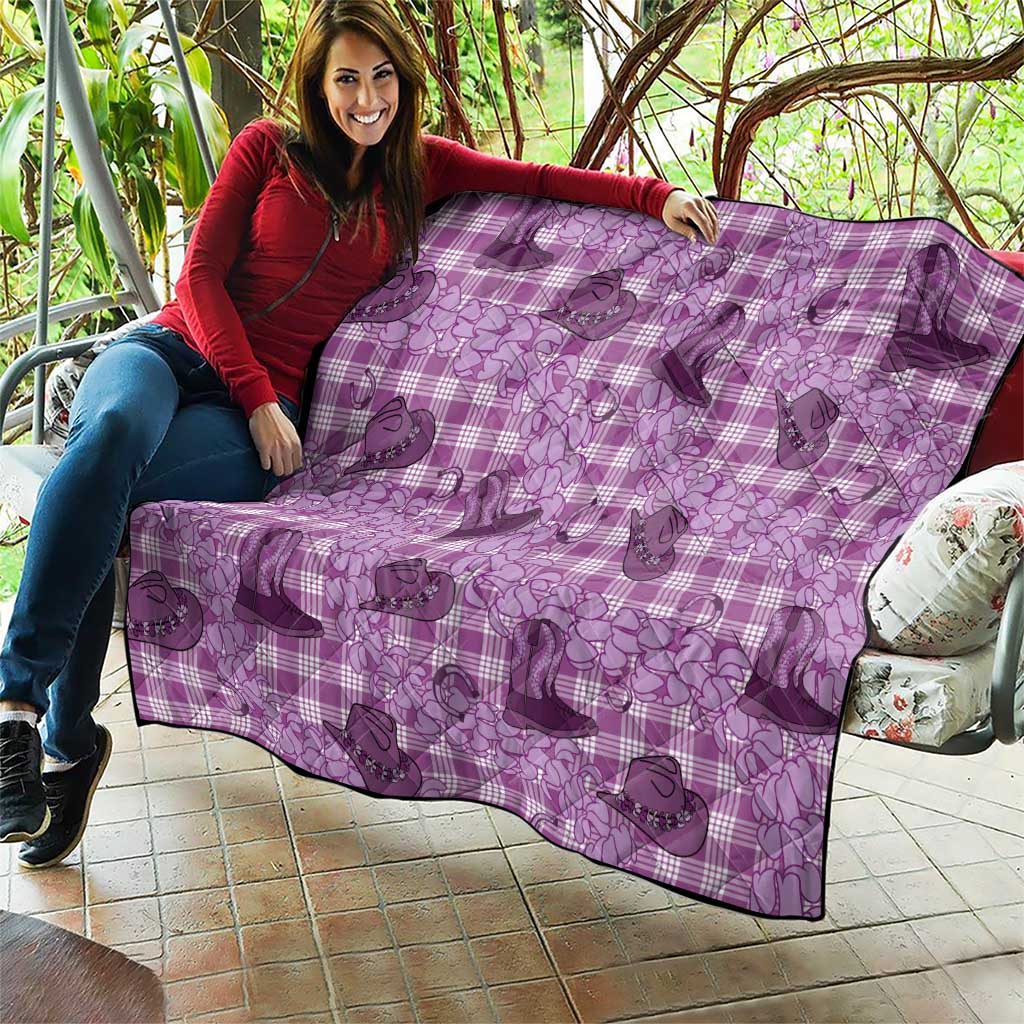 Purple Palaka Hawaii Cowboy Quilt Puakenikeni Lei Paniolo Papale Seamless Vibes LT14 - Polynesian Pride