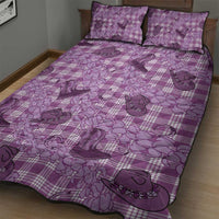 Purple Palaka Hawaii Cowboy Quilt Bed Set Puakenikeni Lei Paniolo Papale Seamless Vibes LT14 - Polynesian Pride