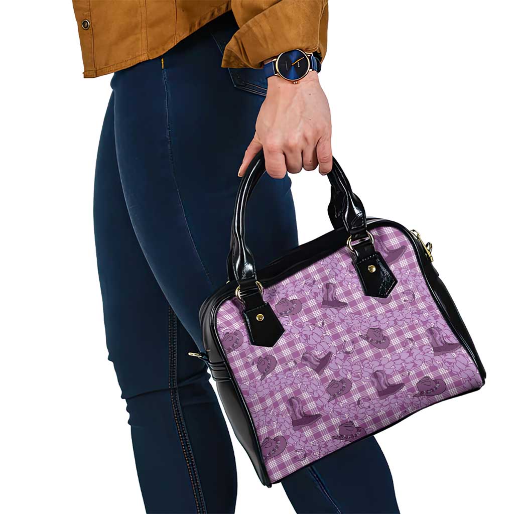 Purple Palaka Hawaii Cowboy Shoulder Handbag Puakenikeni Lei Paniolo Papale Seamless Vibes LT14 - Polynesian Pride