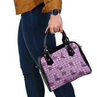 Purple Palaka Hawaii Cowboy Shoulder Handbag Puakenikeni Lei Paniolo Papale Seamless Vibes LT14 - Polynesian Pride