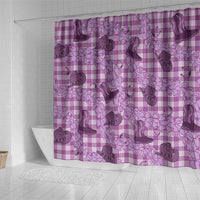 Purple Palaka Hawaii Cowboy Shower Curtain Puakenikeni Lei Paniolo Papale Seamless Vibes LT14 - Polynesian Pride