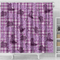 Purple Palaka Hawaii Cowboy Shower Curtain Puakenikeni Lei Paniolo Papale Seamless Vibes LT14 - Polynesian Pride