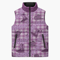 Purple Palaka Hawaii Cowboy Sleeveless Puffer Jacket Puakenikeni Lei Paniolo Papale Seamless Vibes LT14 Unisex Purple - Polynesian Pride
