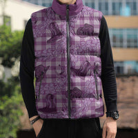 Purple Palaka Hawaii Cowboy Sleeveless Puffer Jacket Puakenikeni Lei Paniolo Papale Seamless Vibes LT14 - Polynesian Pride
