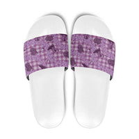 Purple Palaka Hawaii Cowboy Slide Sandals Puakenikeni Lei Paniolo Papale Seamless Vibes LT14 Purple - Polynesian Pride