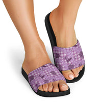 Purple Palaka Hawaii Cowboy Slide Sandals Puakenikeni Lei Paniolo Papale Seamless Vibes LT14 - Polynesian Pride