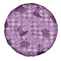 Purple Palaka Hawaii Cowboy Spare Tire Cover Puakenikeni Lei Paniolo Papale Seamless Vibes LT14 - Polynesian Pride