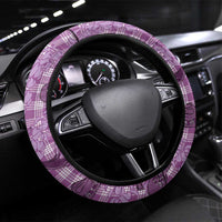Purple Palaka Hawaii Cowboy Steering Wheel Cover Puakenikeni Lei Paniolo Papale Seamless Vibes LT14 Universal Fit Purple - Polynesian Pride
