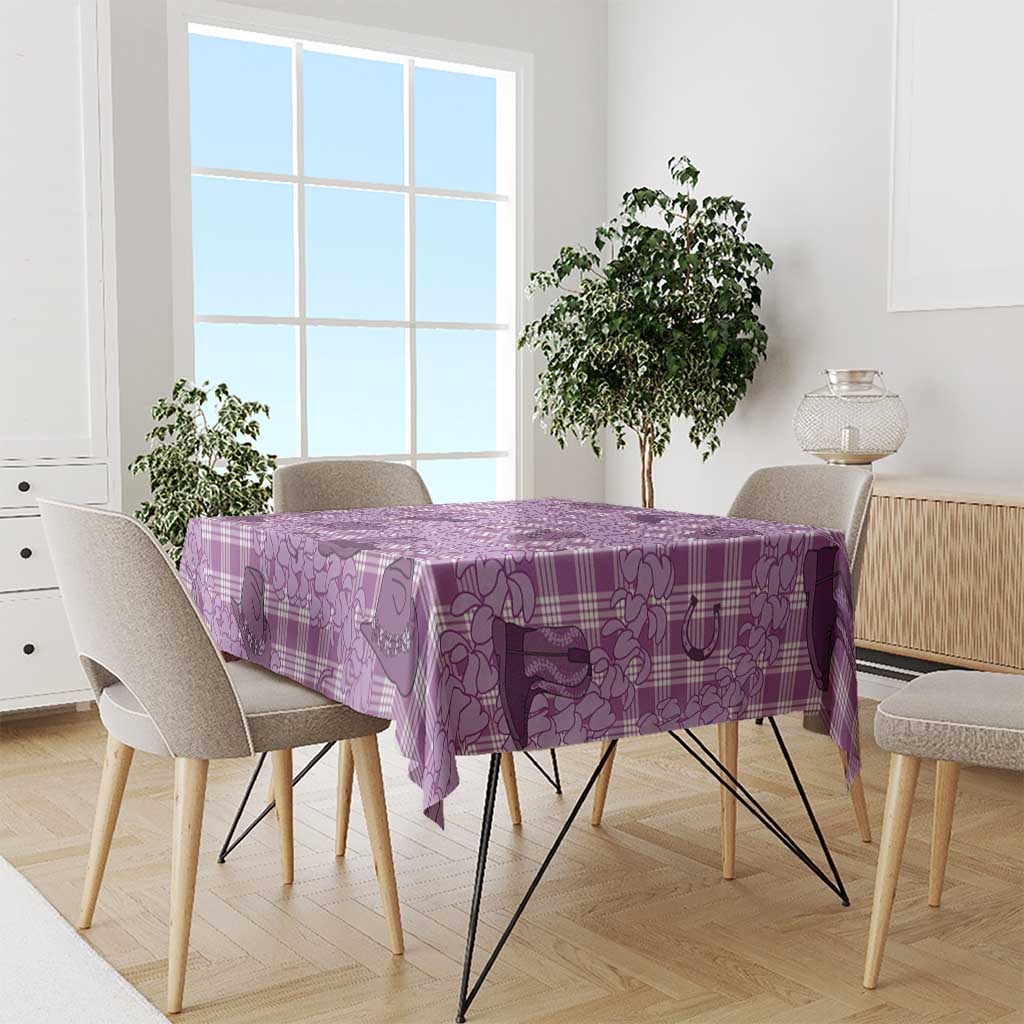 Purple Palaka Hawaii Cowboy Tablecloth Puakenikeni Lei Paniolo Papale Seamless Vibes LT14 - Polynesian Pride