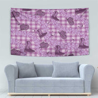 Purple Palaka Hawaii Cowboy Tapestry Puakenikeni Lei Paniolo Papale Seamless Vibes LT14 - Polynesian Pride