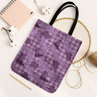 Purple Palaka Hawaii Cowboy Tote Bag Puakenikeni Lei Paniolo Papale Seamless Vibes LT14 Black Strap One Size Purple - Polynesian Pride