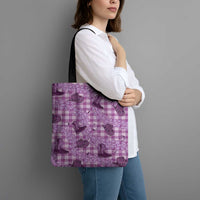 Purple Palaka Hawaii Cowboy Tote Bag Puakenikeni Lei Paniolo Papale Seamless Vibes LT14 - Polynesian Pride