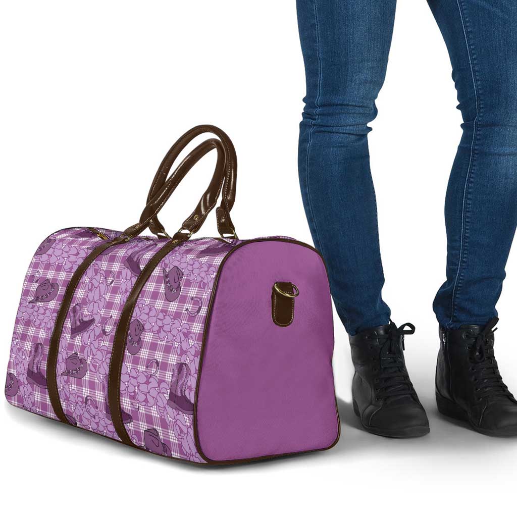 Purple Palaka Hawaii Cowboy Travel Bag Puakenikeni Lei Paniolo Papale Seamless Vibes LT14 - Polynesian Pride