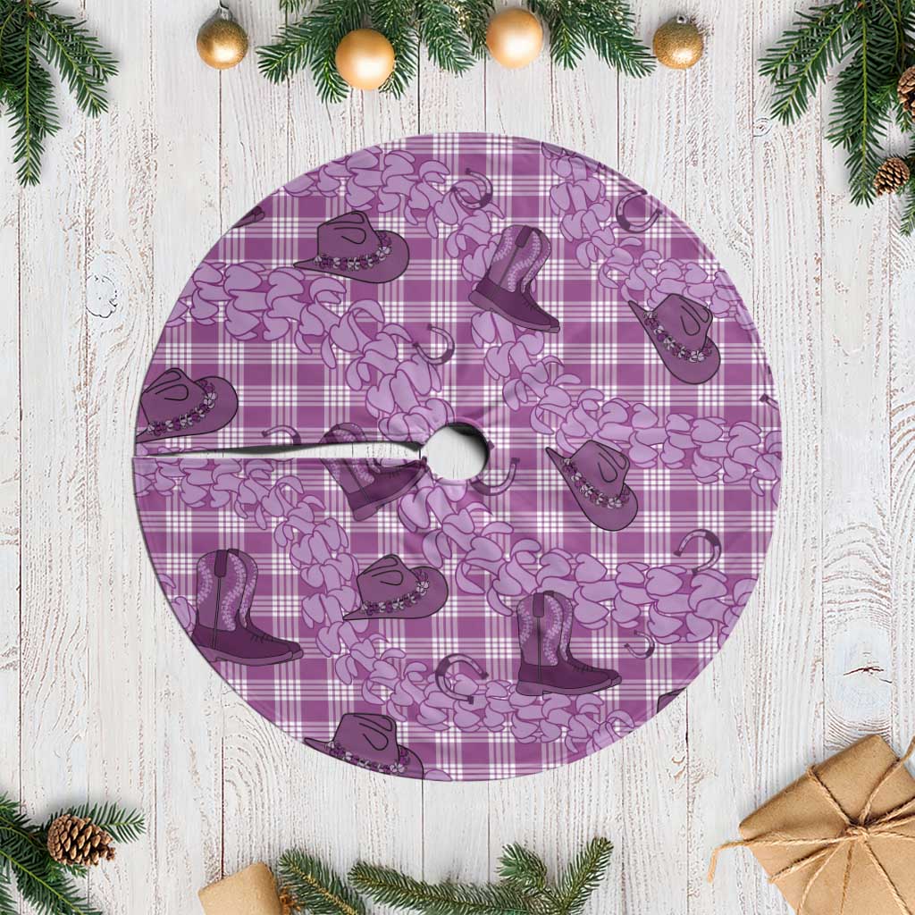 Purple Palaka Hawaii Cowboy Tree Skirt Puakenikeni Lei Paniolo Papale Seamless Vibes LT14 Casual Purple - Polynesian Pride