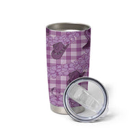 Purple Palaka Hawaii Cowboy Tumbler Cup Puakenikeni Lei Paniolo Papale Seamless Vibes LT14 - Polynesian Pride