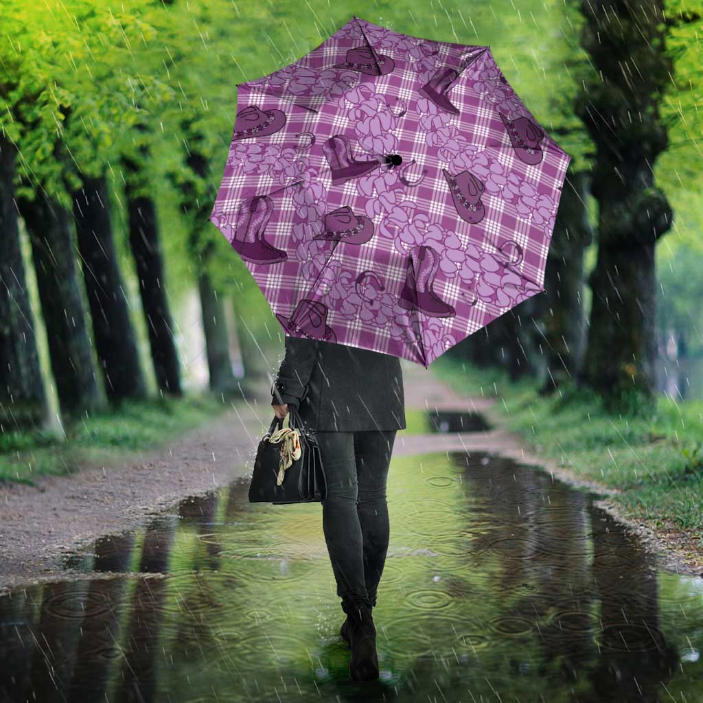 Purple Palaka Hawaii Cowboy Umbrella Puakenikeni Lei Paniolo Papale Seamless Vibes LT14 - Polynesian Pride