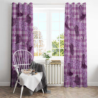 Purple Palaka Hawaii Cowboy Window Curtain Puakenikeni Lei Paniolo Papale Seamless Vibes LT14 - Polynesian Pride