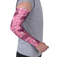 Pink Palaka Hawaii Cowboy Arm Sleeves Puakenikeni Lei Paniolo Papale Seamless Vibes LT14 - Polynesian Pride