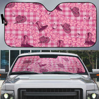 Pink Palaka Hawaii Cowboy Auto Sun Shade Puakenikeni Lei Paniolo Papale Seamless Vibes LT14 Pink - Polynesian Pride