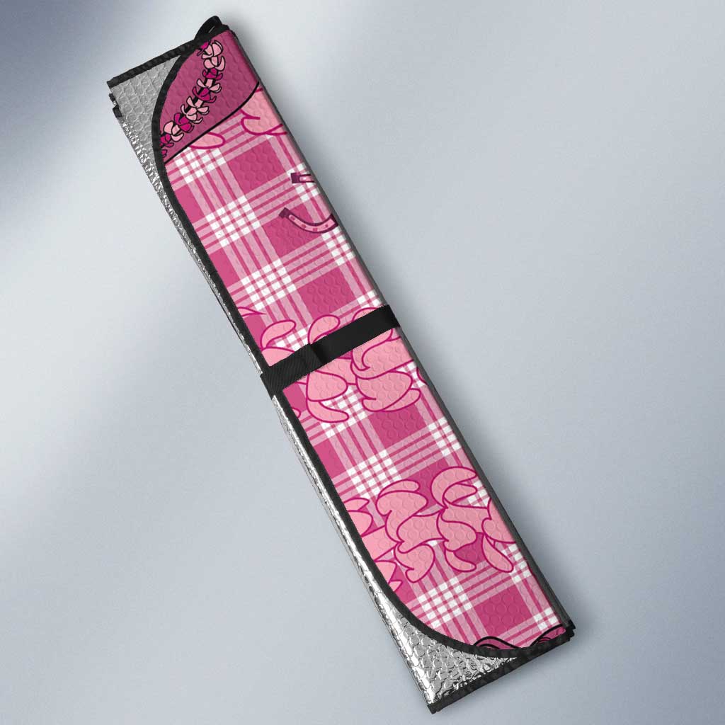 Pink Palaka Hawaii Cowboy Auto Sun Shade Puakenikeni Lei Paniolo Papale Seamless Vibes LT14 - Polynesian Pride