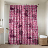Pink Palaka Hawaii Cowboy Bathroom Set Puakenikeni Lei Paniolo Papale Seamless Vibes LT14 Shower Curtain Only Pink - Polynesian Pride