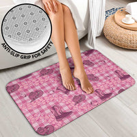 Pink Palaka Hawaii Cowboy Bathroom Set Puakenikeni Lei Paniolo Papale Seamless Vibes LT14 - Polynesian Pride