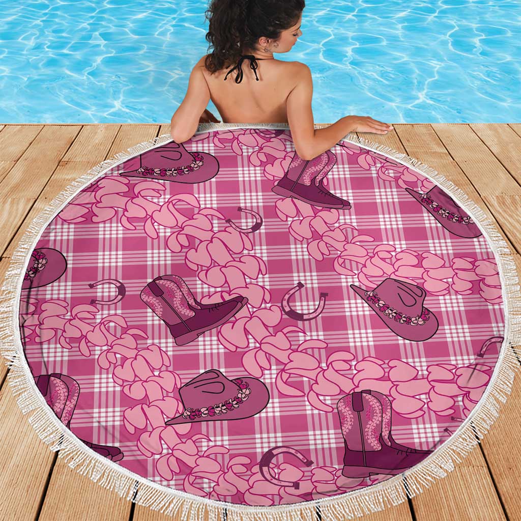 Pink Palaka Hawaii Cowboy Beach Blanket Puakenikeni Lei Paniolo Papale Seamless Vibes LT14 - Polynesian Pride