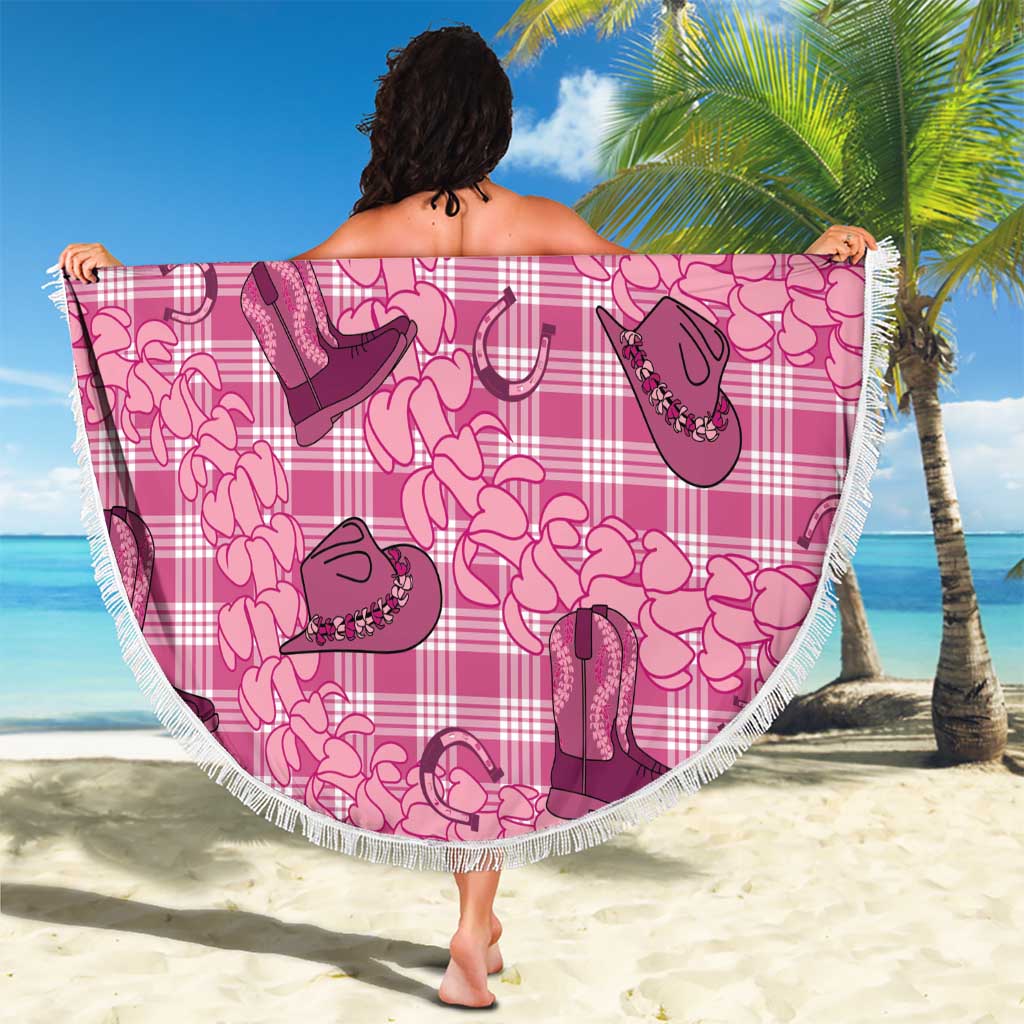 Pink Palaka Hawaii Cowboy Beach Blanket Puakenikeni Lei Paniolo Papale Seamless Vibes LT14 - Polynesian Pride
