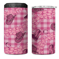 Pink Palaka Hawaii Cowboy 4 in 1 Can Cooler Tumbler Puakenikeni Lei Paniolo Papale Seamless Vibes LT14 One Size: 16 oz Pink - Polynesian Pride