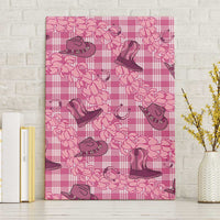 Pink Palaka Hawaii Cowboy Canvas Wall Art Puakenikeni Lei Paniolo Papale Seamless Vibes LT14 Without Frame Pink - Polynesian Pride