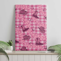 Pink Palaka Hawaii Cowboy Canvas Wall Art Puakenikeni Lei Paniolo Papale Seamless Vibes LT14 - Polynesian Pride