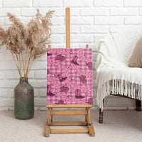 Pink Palaka Hawaii Cowboy Canvas Wall Art Puakenikeni Lei Paniolo Papale Seamless Vibes LT14 - Polynesian Pride