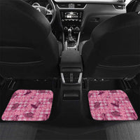 Pink Palaka Hawaii Cowboy Car Mats Puakenikeni Lei Paniolo Papale Seamless Vibes LT14 Set 2pcs - Back Pink - Polynesian Pride