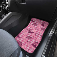 Pink Palaka Hawaii Cowboy Car Mats Puakenikeni Lei Paniolo Papale Seamless Vibes LT14 - Polynesian Pride