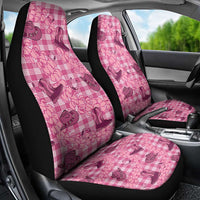 Pink Palaka Hawaii Cowboy Car Seat Cover Puakenikeni Lei Paniolo Papale Seamless Vibes LT14 - Polynesian Pride