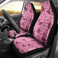 Pink Palaka Hawaii Cowboy Car Seat Cover Puakenikeni Lei Paniolo Papale Seamless Vibes LT14 - Polynesian Pride
