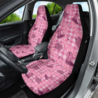 Pink Palaka Hawaii Cowboy Car Seat Cover Puakenikeni Lei Paniolo Papale Seamless Vibes LT14 - Polynesian Pride