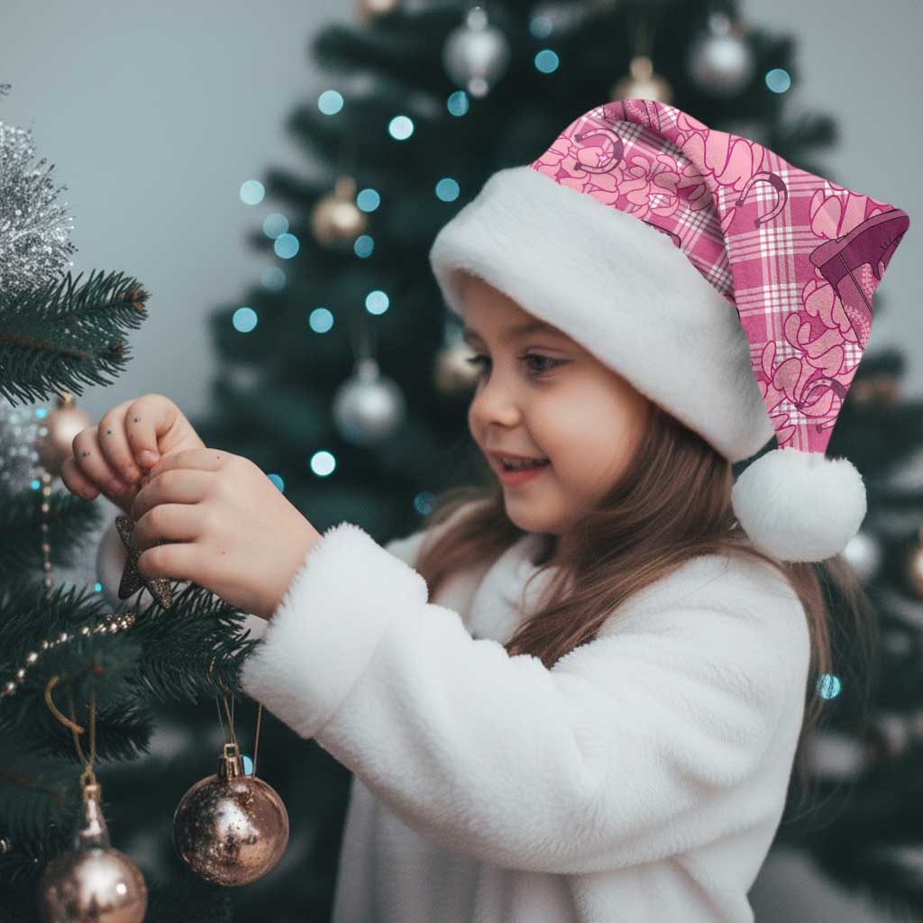 Pink Palaka Hawaii Cowboy Christmas Santa Hat Puakenikeni Lei Paniolo Papale Seamless Vibes LT14 - Polynesian Pride