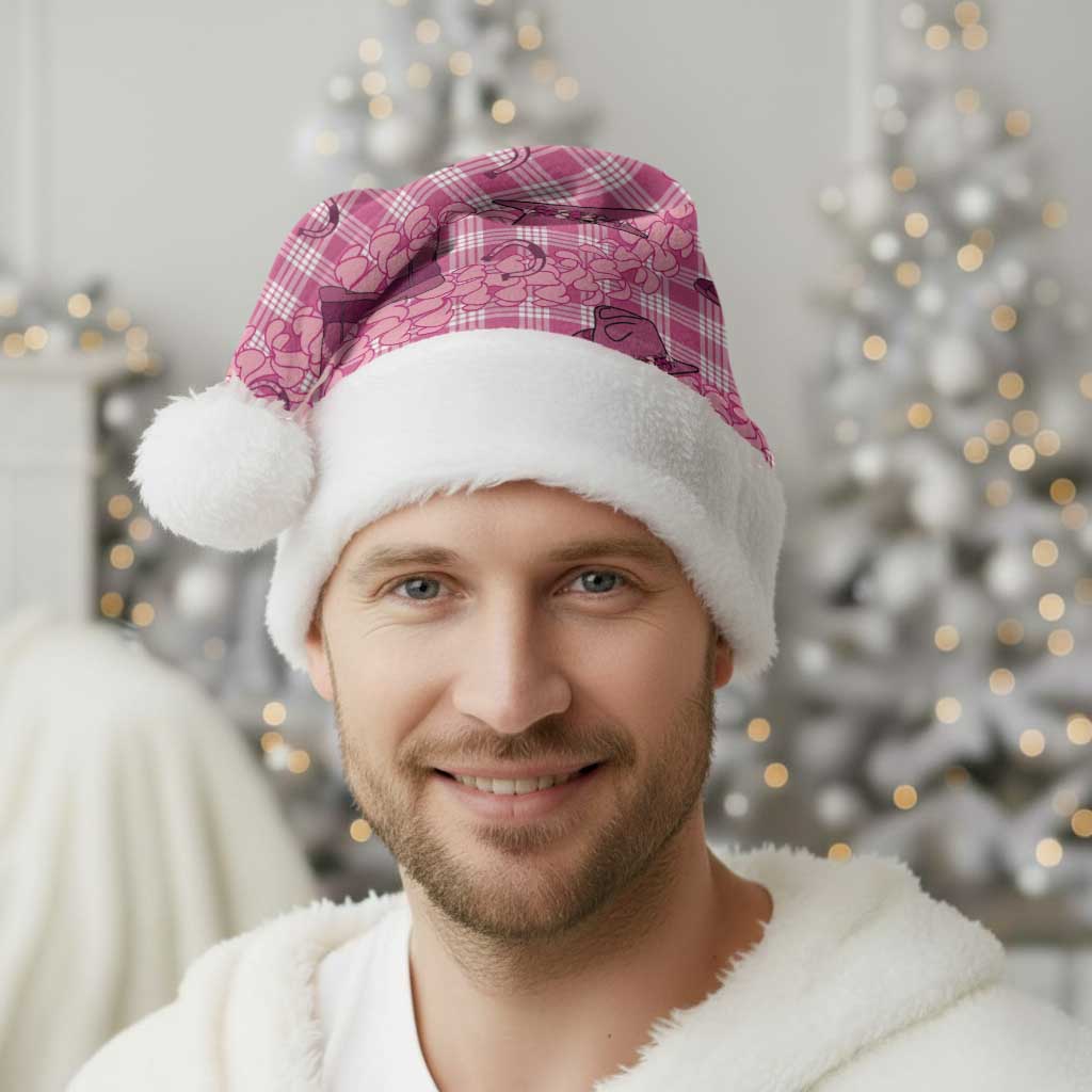 Pink Palaka Hawaii Cowboy Christmas Santa Hat Puakenikeni Lei Paniolo Papale Seamless Vibes LT14 - Polynesian Pride