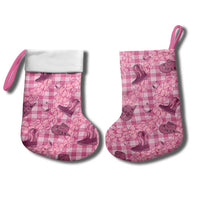 Pink Palaka Hawaii Cowboy Christmas Stocking Puakenikeni Lei Paniolo Papale Seamless Vibes LT14 - Polynesian Pride
