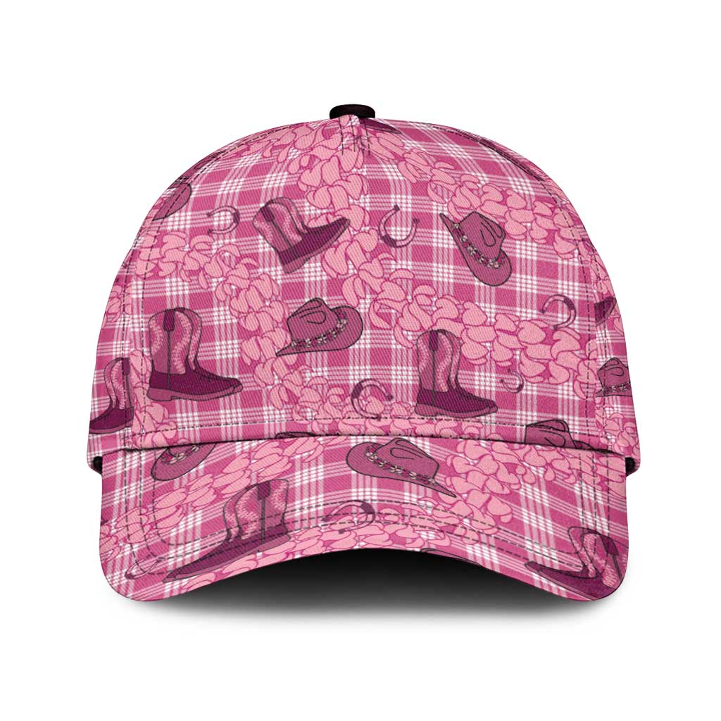Pink Palaka Hawaii Cowboy Classic Cap Puakenikeni Lei Paniolo Papale Seamless Vibes - Polynesian Pride