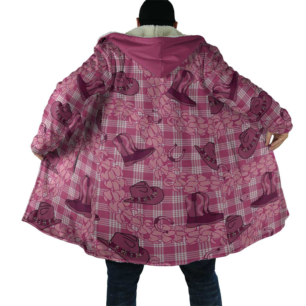 Pink Palaka Hawaii Cowboy Cloak Puakenikeni Lei Paniolo Papale Seamless Vibes LT14 - Polynesian Pride