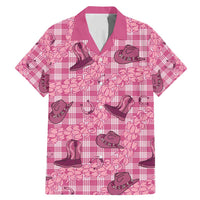 Pink Palaka Hawaii Cowboy Family Matching Mermaid Dress and Hawaiian Shirt Puakenikeni Lei Paniolo Papale Seamless Vibes LT14 Dad's Shirt - Short Sleeve Pink - Polynesian Pride