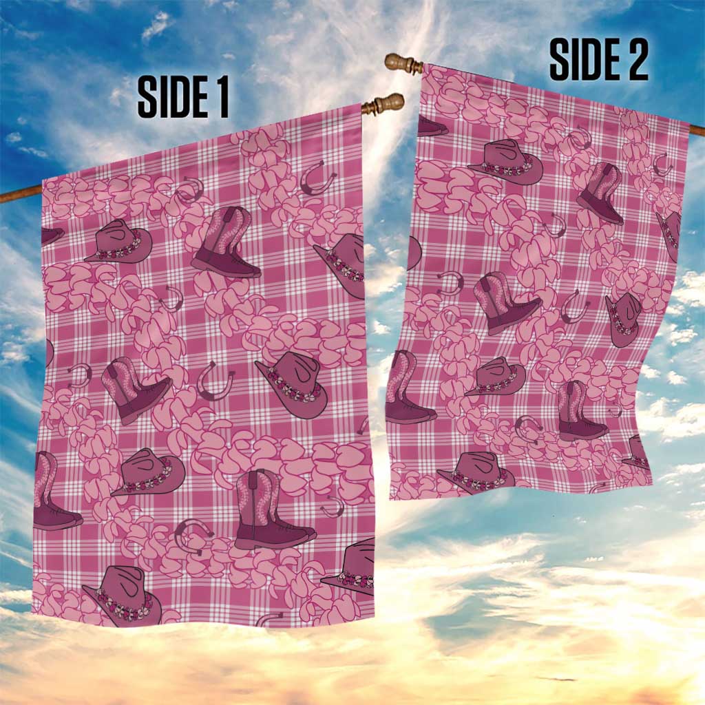 Pink Palaka Hawaii Cowboy Garden Flag Puakenikeni Lei Paniolo Papale Seamless Vibes LT14 - Polynesian Pride