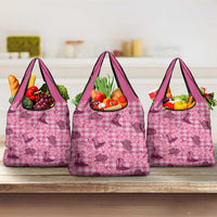 Pink Palaka Hawaii Cowboy Grocery Bag Puakenikeni Lei Paniolo Papale Seamless Vibes LT14 3-pack One Size Pink - Polynesian Pride