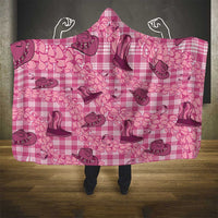 Pink Palaka Hawaii Cowboy Hooded Blanket Puakenikeni Lei Paniolo Papale Seamless Vibes LT14 - Polynesian Pride