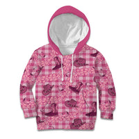 Pink Palaka Hawaii Cowboy Kid Hoodie Puakenikeni Lei Paniolo Papale Seamless Vibes LT14 Hoodie Pink - Polynesian Pride