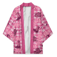 Pink Palaka Hawaii Cowboy Kimono Puakenikeni Lei Paniolo Papale Seamless Vibes LT14 Unisex Pink - Polynesian Pride